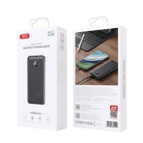 Купити Powerbank XO PR238 10000mAh 22.5W Black - ціна в Києві, Львові, Вінниці, Хмельницькому, Франківську, Україні | інтернет-магазин TELEMART.UA фото