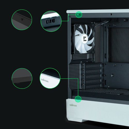 Photo Zalman P30 Tempered Glass without PSU Black/White