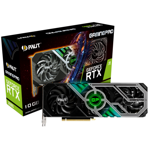 Відеокарта Palit GeForce RTX 3080 GamingPro V1 10240MB (NED3080019IA-132AA) LHR (Відновлено продавцем, 659849) купити з перевіркою сумісності: огляд, характеристики, ціна у Києві, Львові, Вінниці, Хмельницькому, Івано-Франківську, Україні | інтернет-магазин TELEMART.UA фото