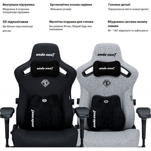 Ігрове крісло Anda Seat Kaiser 3 Pro XL (AD12YDC-XL-01-B-CF-B02) Black купити в Україні: Київ, Львів, Хмельницький, Тернопіль, Івано-Франківськ | Низька ціна, відгуки, характеристики від TELEMART фото