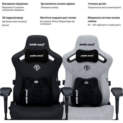 Купити Ігрове крісло Anda Seat Kaiser 3 Pro XL (AD12YDC-XL-01-B-CF-B02) Black - ціна в Києві, Львові, Вінниці, Хмельницькому, Франківську, Україні | інтернет-магазин TELEMART.UA фото