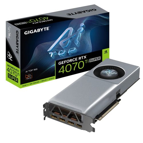 Відеокарта Gigabyte GeForce RTX 4070 Ti SUPER AI TOP 16384MB (GV-N407TSAI TOP-16GD) купити з перевіркою сумісності: огляд, характеристики, ціна у Києві, Львові, Вінниці, Хмельницькому, Івано-Франківську, Україні | інтернет-магазин TELEMART.UA фото