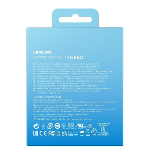 Купить Портативный SSD-диск Samsung T5 Evo 2TB USB 3.2 (MU-PH2T0S/EU) с проверкой совместимости: обзор, характеристики, цена в Киеве, Днепре, Одессе, Харькове, Украине | интернет-магазин TELEMART.UA фото