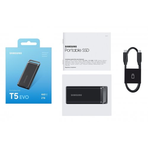 Портативний SSD-диск Samsung T5 Evo 2TB USB 3.2 (MU-PH2T0S/EU) купити з перевіркою сумісності: огляд, характеристики, ціна у Києві, Львові, Вінниці, Хмельницькому, Івано-Франківську, Україні | інтернет-магазин TELEMART.UA фото