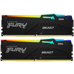 Озп Kingston DDR5 16GB (2x8GB) 5200MHz FURY Beast RGB Black (KF552C40BBAK2-16) (Відновлено продавцем, 660403)