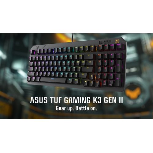 Фото Клавіатура Asus TUF Gaming K3 Gen II Opti-Mech RGB Red Switches (90MP0390-BKMA00) Black