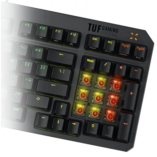 Купити Клавіатура Asus TUF Gaming K3 Gen II Opti-Mech RGB Red Switches (90MP0390-BKMA00) Black - ціна в Києві, Львові, Вінниці, Хмельницькому, Франківську, Україні | інтернет-магазин TELEMART.UA фото