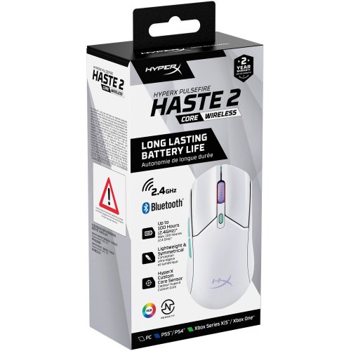 Купить Мышка HyperX Pulsefire Haste 2 Core Wireless (8R2E7AA) White - цена в Харькове, Киеве, Днепре, Одессе
в интернет-магазине Telemart фото