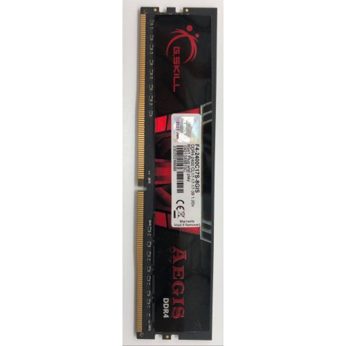 Купить Озу G.Skill DDR4 8GB 2400Mhz Aegis (F4-2400C17S-8GIS) (Восстановлено продавцом, 661381) с проверкой совместимости: обзор, характеристики, цена в Киеве, Днепре, Одессе, Харькове, Украине | интернет-магазин TELEMART.UA фото