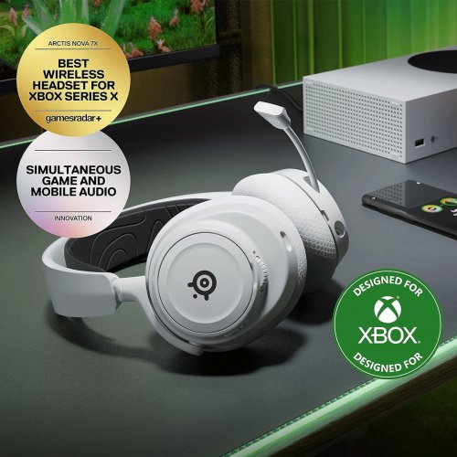 Купити Навушники SteelSeries Arctis Nova 7X Wireless (61567) White - ціна в Києві, Львові, Вінниці, Хмельницькому, Франківську, Україні | інтернет-магазин TELEMART.UA фото