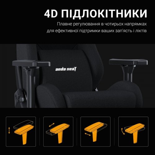 Ігрове крісло Anda Seat Kaiser Frontier XL (AD12YXL-17-B-F-B01) Black купити в Україні: Київ, Львів, Хмельницький, Тернопіль, Івано-Франківськ | Низька ціна, відгуки, характеристики від TELEMART фото