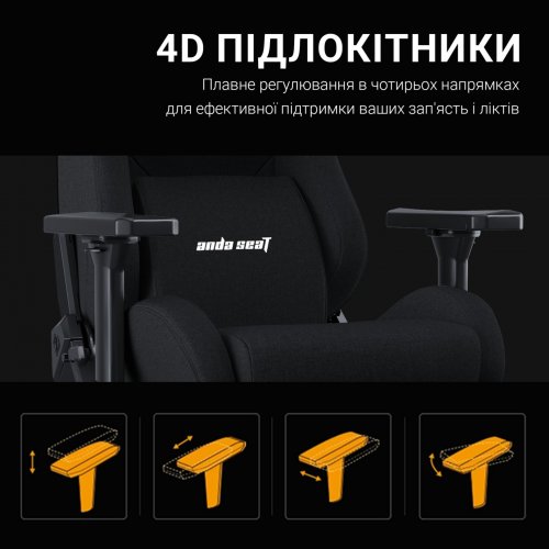 Купить Игровое кресло Anda Seat Kaiser Frontier XL (AD12YXL-17-B-F-B01) Black - цена в Харькове, Киеве, Днепре, Одессе
в интернет-магазине Telemart фото