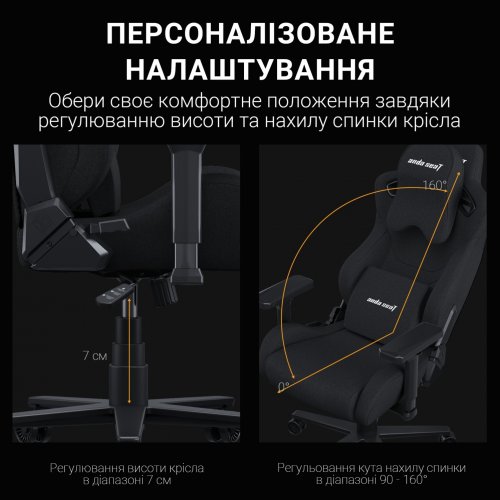 Купить Игровое кресло Anda Seat Kaiser Frontier XL (AD12YXL-17-B-F-B01) Black - цена в Харькове, Киеве, Днепре, Одессе
в интернет-магазине Telemart фото