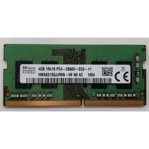 Купить Озу Hynix 4 GB DDR4 2666 MHz (HMA851S6JJR6N-VK) (Восстановлено продавцом, 662051) с проверкой совместимости: обзор, характеристики, цена в Киеве, Днепре, Одессе, Харькове, Украине | интернет-магазин TELEMART.UA фото