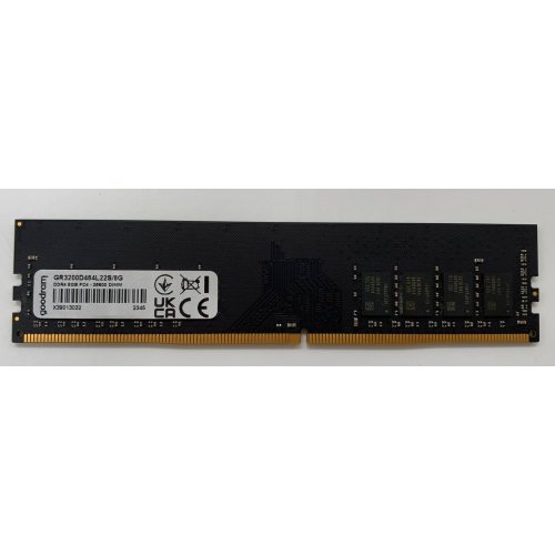 Озп GoodRAM DDR4 8GB 3200Mhz (GR3200D464L22S/8G) (Відновлено продавцем, 662091) купити з перевіркою сумісності: огляд, характеристики, ціна у Києві, Львові, Вінниці, Хмельницькому, Івано-Франківську, Україні | інтернет-магазин TELEMART.UA фото