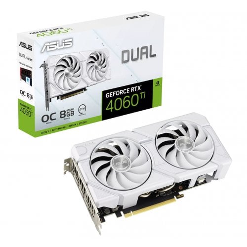 Фото Відеокарта Asus GeForce RTX 4060 Ti Dual EVO OC White 8192MB (DUAL-RTX4060TI-O8G-EVO-WHITE)