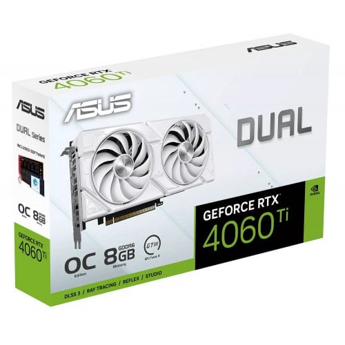 Відеокарта Asus GeForce RTX 4060 Ti Dual EVO OC White 8192MB (DUAL-RTX4060TI-O8G-EVO-WHITE) купити з перевіркою сумісності: огляд, характеристики, ціна у Києві, Львові, Вінниці, Хмельницькому, Івано-Франківську, Україні | інтернет-магазин TELEMART.UA фото