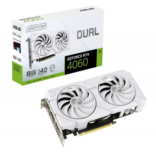 Купить Видеокарта Asus GeForce RTX 4060 Dual EVO White 8192MB (DUAL-RTX4060-8G-EVO-WHITE) с проверкой совместимости: обзор, характеристики, цена в Киеве, Днепре, Одессе, Харькове, Украине | интернет-магазин TELEMART.UA фото