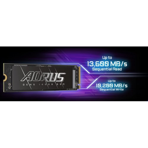 Купить SSD-диск Gigabyte AORUS Gen5 14000 3D NAND TLC 1TB M.2 (2280 PCI-E) NVMe 2.0 (AG514K1TB) с проверкой совместимости: обзор, характеристики, цена в Киеве, Днепре, Одессе, Харькове, Украине | интернет-магазин TELEMART.UA фото