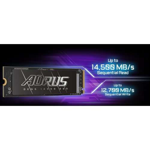 Купить SSD-диск Gigabyte AORUS Gen5 14000 3D NAND TLC 2TB M.2 (2280 PCI-E) NVMe 2.0 (AG514K2TB) с проверкой совместимости: обзор, характеристики, цена в Киеве, Днепре, Одессе, Харькове, Украине | интернет-магазин TELEMART.UA фото