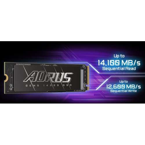 SSD-диск Gigabyte AORUS Gen5 14000 3D NAND TLC 4TB M.2 (2280 PCI-E) NVMe 2.0 (AG514K4TB) купити з перевіркою сумісності: огляд, характеристики, ціна у Києві, Львові, Вінниці, Хмельницькому, Івано-Франківську, Україні | інтернет-магазин TELEMART.UA фото