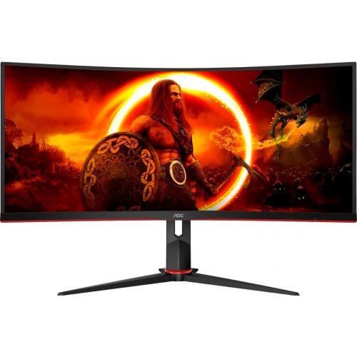 Купити Монітор AOC 34" CU34G2XP/BK Black/Red - ціна в Києві, Львові, Вінниці, Хмельницькому, Франківську, Україні | інтернет-магазин TELEMART.UA фото