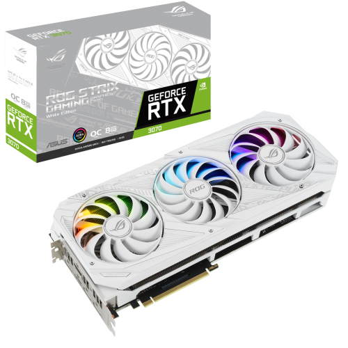 Відеокарта Asus ROG GeForce RTX 3070 STRIX OC White 8192MB (ROG-STRIX-RTX3070-O8G-WHITE) (Відновлено продавцем, 662973) купити з перевіркою сумісності: огляд, характеристики, ціна у Києві, Львові, Вінниці, Хмельницькому, Івано-Франківську, Україні | інтернет-магазин TELEMART.UA фото