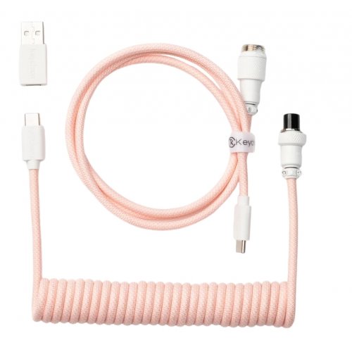 Купити Кабель заряджання/синхронізації Keychron Coiled Aviator 1.36m (CAB15_KEYCHRON) Light Pink - ціна в Києві, Львові, Вінниці, Хмельницькому, Франківську, Україні | інтернет-магазин TELEMART.UA фото