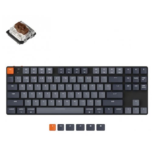 Купити Клавіатура Keychron K1SE 87 Key Gateron Brown (K1SEA3_KEYCHRON) Black - ціна в Києві, Львові, Вінниці, Хмельницькому, Франківську, Україні | інтернет-магазин TELEMART.UA фото