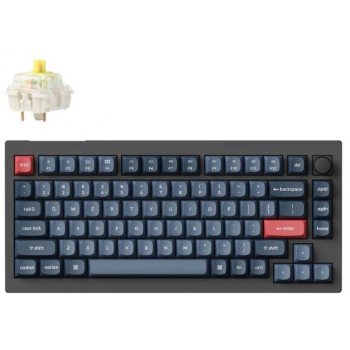 Купити Клавіатура Keychron V1 Max 84 Key RGB Hot-Swap Gateron Jupiter Banana Knob (V1MD4_KEYCHRON) Carbon Black - ціна в Києві, Львові, Вінниці, Хмельницькому, Франківську, Україні | інтернет-магазин TELEMART.UA фото