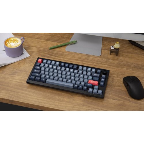 Купити Клавіатура Keychron V1 Max 84 Key RGB Hot-Swap Gateron Jupiter Brown Knob (V1MD3_KEYCHRON) Carbon Black - ціна в Києві, Львові, Вінниці, Хмельницькому, Франківську, Україні | інтернет-магазин TELEMART.UA фото