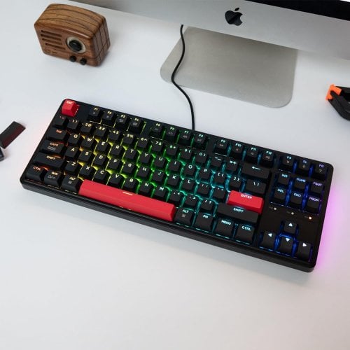 Купити Клавіатура Keychron C3 Pro 87 Key RGB Hot-Swap K Pro Red (C3PH1_KEYCHRON) Black - ціна в Києві, Львові, Вінниці, Хмельницькому, Франківську, Україні | інтернет-магазин TELEMART.UA фото