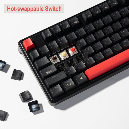 Купити Клавіатура Keychron C3 Pro 87 Key RGB Hot-Swap K Pro Red (C3PH1_KEYCHRON) Black - ціна в Києві, Львові, Вінниці, Хмельницькому, Франківську, Україні | інтернет-магазин TELEMART.UA фото