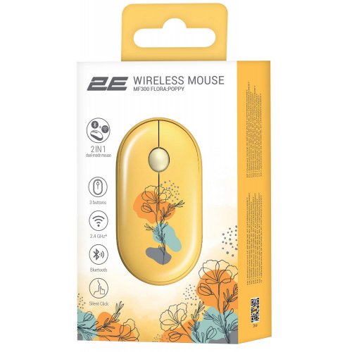 Купить Мышка 2E MF300 Flora: Poppy Silent Wireless (2E-MF300WFLORAYW) Yellow - цена в Харькове, Киеве, Днепре, Одессе
в интернет-магазине Telemart фото