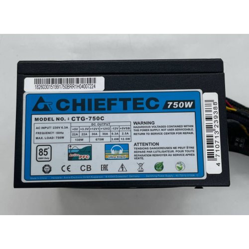 Блок живлення CHIEFTEC A-80 750W (CTG-750C) (Відновлено продавцем, 664383) купити з перевіркою сумісності: огляд, характеристики, ціна у Києві, Львові, Вінниці, Хмельницькому, Івано-Франківську, Україні | інтернет-магазин TELEMART.UA фото