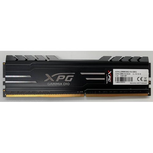 Озп ADATA DDR4 8GB 2666Mhz XPG Gammix D10 Black (AX4U266638G16-SBG) (Відновлено продавцем, 664389) купити з перевіркою сумісності: огляд, характеристики, ціна у Києві, Львові, Вінниці, Хмельницькому, Івано-Франківську, Україні | інтернет-магазин TELEMART.UA фото