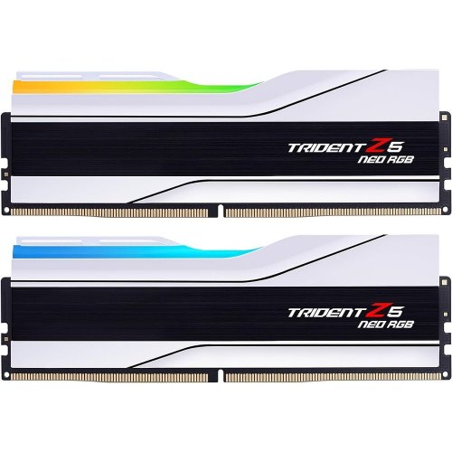 Купить Уценка озу G.Skill DDR5 32GB (2x16GB) 6000Mhz Trident Z5 Neo RGB White (F5-6000J3036F16GX2-TZ5NRW) (сліди встановлення, 664626) с проверкой совместимости: обзор, характеристики, цена в Киеве, Днепре, Одессе, Харькове, Украине | интернет-магазин TELEMART.UA фото