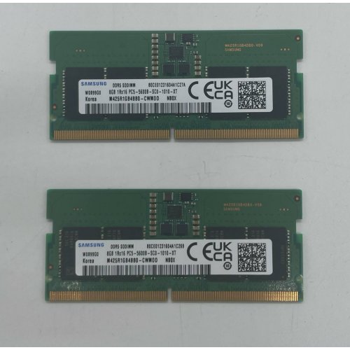 Озп Samsung SODIMM DDR5 16GB (2x8GB) 5600Mhz (M425R1GB4BB0-CWMOD) (Відновлено продавцем, 664667) купити з перевіркою сумісності: огляд, характеристики, ціна у Києві, Львові, Вінниці, Хмельницькому, Івано-Франківську, Україні | інтернет-магазин TELEMART.UA фото