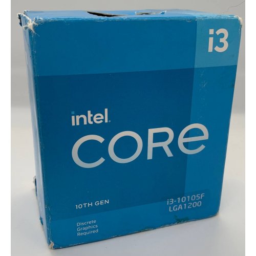 Процесор Intel Core i3-10105F 3.7(4.4)GHz 6MB s1200 Box (BX8070110105F) (Відновлено продавцем, 664733) купити з перевіркою сумісності: огляд, характеристики, ціна у Києві, Львові, Вінниці, Хмельницькому, Івано-Франківську, Україні | інтернет-магазин TELEMART.UA фото