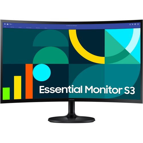 Купити Монітор Samsung 27" Essential S3 (LS27D360GAIXCI) Black - ціна в Києві, Львові, Вінниці, Хмельницькому, Франківську, Україні | інтернет-магазин TELEMART.UA фото