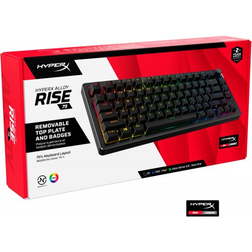 Купить Клавиатура HyperX Alloy Rise 75 PBT Mechanical HyperX Red (7G7A4AA) Black - цена в Харькове, Киеве, Днепре, Одессе
в интернет-магазине Telemart фото