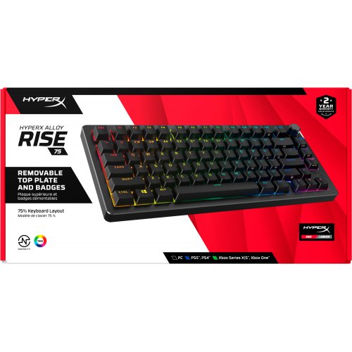 Купити Клавіатура HyperX Alloy Rise 75 PBT Mechanical HyperX Red (7G7A4AA) Black - ціна в Києві, Львові, Вінниці, Хмельницькому, Франківську, Україні | інтернет-магазин TELEMART.UA фото