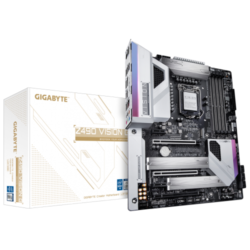 Купить Материнская плата Gigabyte Z490 VISION G (s1200, Intel Z490) (Восстановлено продавцом, 665604) с проверкой совместимости: обзор, характеристики, цена в Киеве, Днепре, Одессе, Харькове, Украине | интернет-магазин TELEMART.UA фото