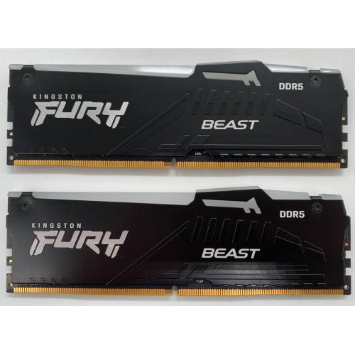 Озп Kingston DDR5 64GB (2x32GB) 5600Mhz FURY Beast RGB Black (KF556C36BBEAK2-64) (Відновлено продавцем, 666646) купити з перевіркою сумісності: огляд, характеристики, ціна у Києві, Львові, Вінниці, Хмельницькому, Івано-Франківську, Україні | інтернет-магазин TELEMART.UA фото