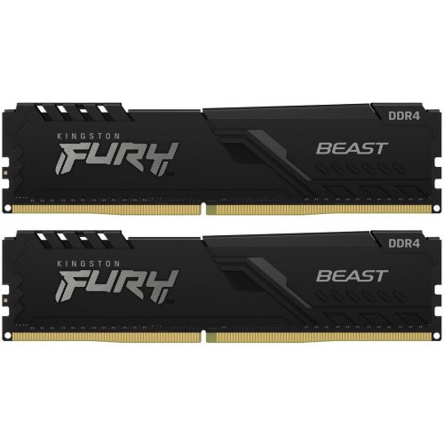 Озп Kingston DDR4 32GB (2x16GB) 3200Mhz FURY Beast Black (KF432C16BB1K2/32) (Відновлено продавцем, 666651) купити з перевіркою сумісності: огляд, характеристики, ціна у Києві, Львові, Вінниці, Хмельницькому, Івано-Франківську, Україні | інтернет-магазин TELEMART.UA фото