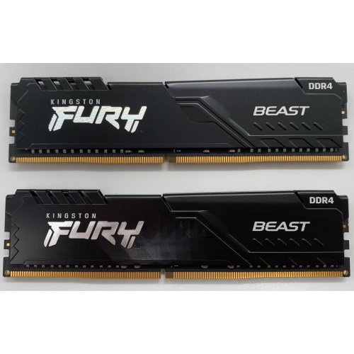 Озп Kingston DDR4 32GB (2x16GB) 3200Mhz FURY Beast Black (KF432C16BB1K2/32) (Відновлено продавцем, 666651) купити з перевіркою сумісності: огляд, характеристики, ціна у Києві, Львові, Вінниці, Хмельницькому, Івано-Франківську, Україні | інтернет-магазин TELEMART.UA фото