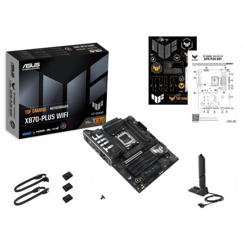 Материнська плата Asus TUF GAMING X870-PLUS WIFI (sAM5, AMD X870) купити з перевіркою сумісності: огляд, характеристики, ціна у Києві, Львові, Вінниці, Хмельницькому, Івано-Франківську, Україні | інтернет-магазин TELEMART.UA фото