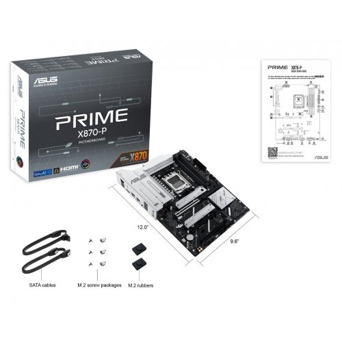 Купить Материнская плата Asus PRIME X870-P (sAM5, AMD X870) с проверкой совместимости: обзор, характеристики, цена в Киеве, Днепре, Одессе, Харькове, Украине | интернет-магазин TELEMART.UA фото