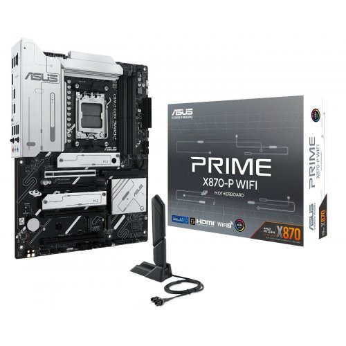 Купить Материнская плата Asus PRIME X870-P WIFI (sAM5, AMD X870) с проверкой совместимости: обзор, характеристики, цена в Киеве, Днепре, Одессе, Харькове, Украине | интернет-магазин TELEMART.UA фото