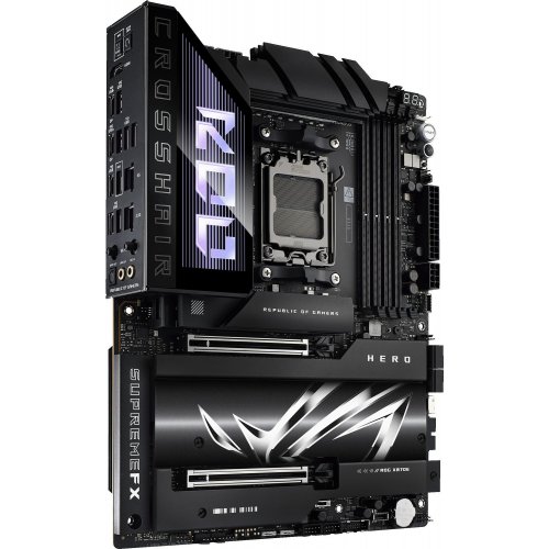 Купить Материнская плата Asus ROG CROSSHAIR X870E HERO (sAM5, AMD X870E) с проверкой совместимости: обзор, характеристики, цена в Киеве, Днепре, Одессе, Харькове, Украине | интернет-магазин TELEMART.UA фото